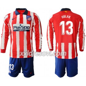 Atlético Madrid Jan Oblak 13 Domaći Dječji Komplet Dresovi za Nogomet 2020-2021 Dugim Rukavima (+ kratke hlače)